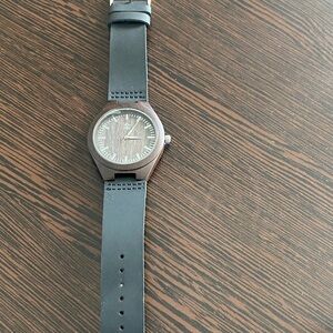 Black Leather Strap Watch